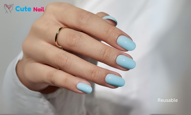 Pastel-Blue-Press-on-Nails-Short-Oval-Fake-Nail-with-Nail-Glue-Fit-Perfectly-Reusable