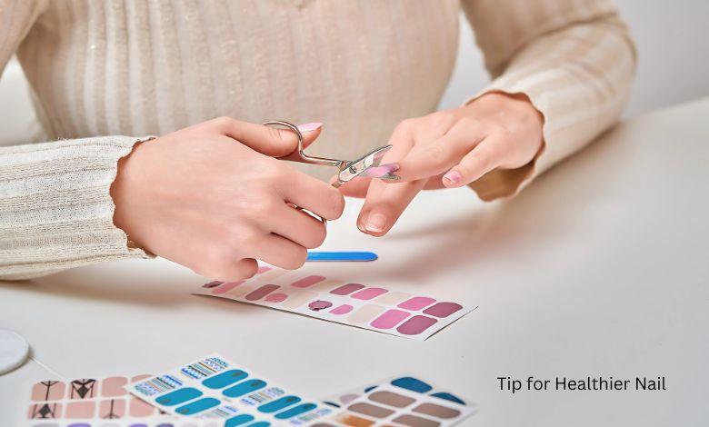 A lady care her nails for their perfect health